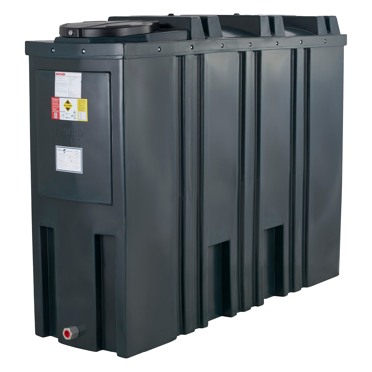 1,400L Slimline Bunded Oil Tank